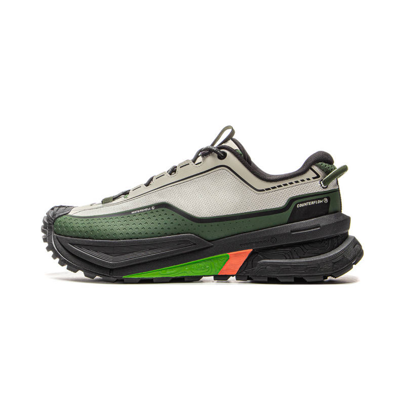 Li-Ning Li Ning Outdoor CF Tracing Cushioning Slip Resistant Abrasion Resistant Low top Hiking Shoes Unisex Gray Green