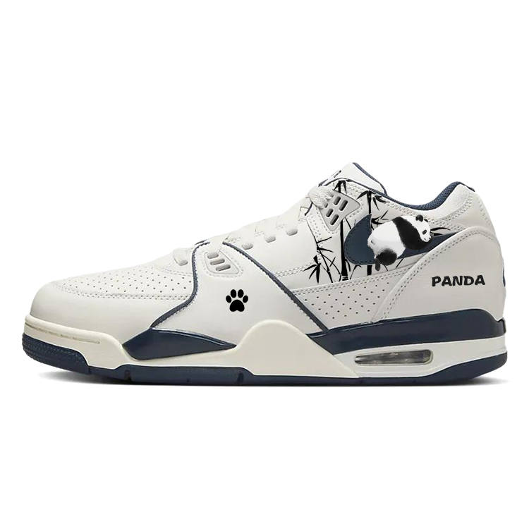 Nike Nike Air Flight 89 Cushioning Slip Resistant Abrasion Resistant Low top Vintage Basketball Shoes Men's White Blue