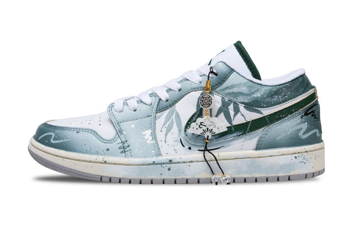 Jordan Jordan Air Jordan 1 Ancient Charm Of Bamboo Grain Leather Slip Resistant Abrasion Resistant Low top