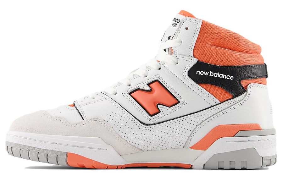 New Balance New Balance NB 650 Abrasion Resistant High top Vintage Basketball Shoes Men's White Orange Black