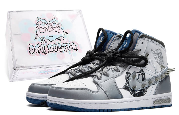Jordan Jordan Air Jordan 1 Da Vinci Custom, Box, Mechanical Era Cushioning Slip Resistant Cushioning Slip Resistant Mid top