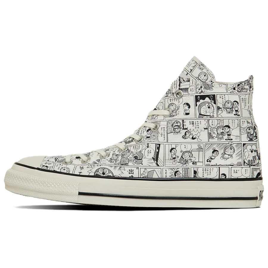 Converse x Doraemon All Star Aged High top Canvas Shoes Unisex White Black Japan Version