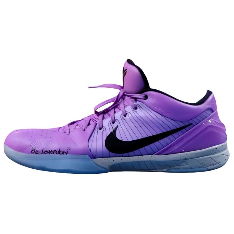 Nike Nike Zoom Kobe 4 PE Cushioning Slip Resistant Abrasion Resistant Rebound Low top Basketball Shoes Men's Purple