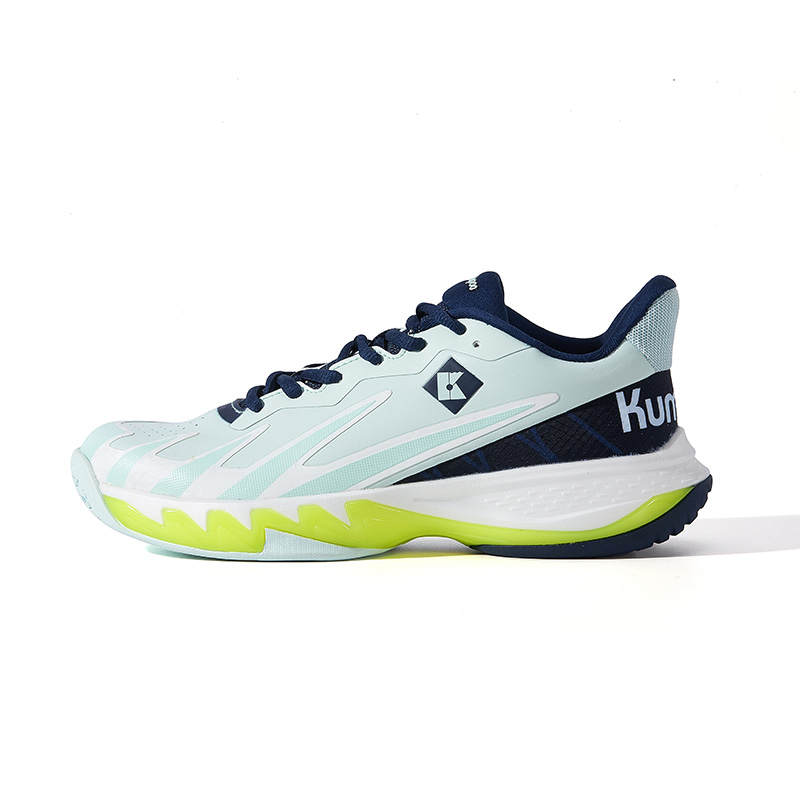 KUMPOO Asura Collection Comfortable Cushioning Support Balance Low top Badminton Shoes Unisex Aqua Navy Blue