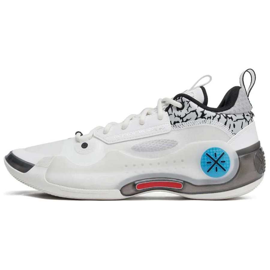 Li-Ning Li Ning Slip Resistant Abrasion Resistant Low top Basketball Shoes Men's White Black Blue