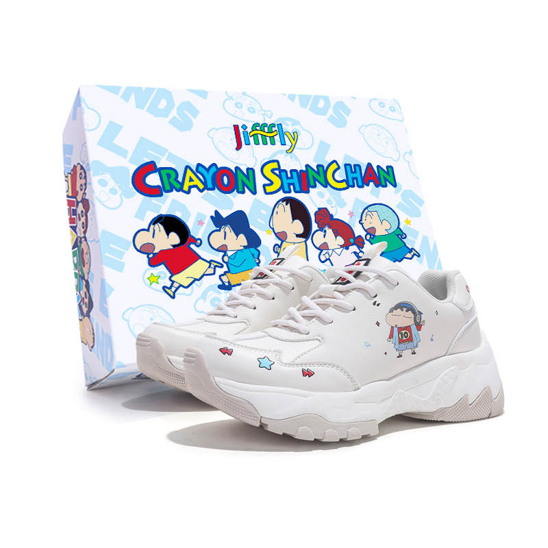 Jifffly SHINCHAN x Jifffly Slip Resistant Abrasion Resistant Low top Chunky Sneakers Women's Beige