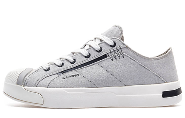 Li-Ning Li Ning Slip Resistant, Abrasion Resistant, Lightweight, Breathable Low top Canvas Shoes Men's Gray White