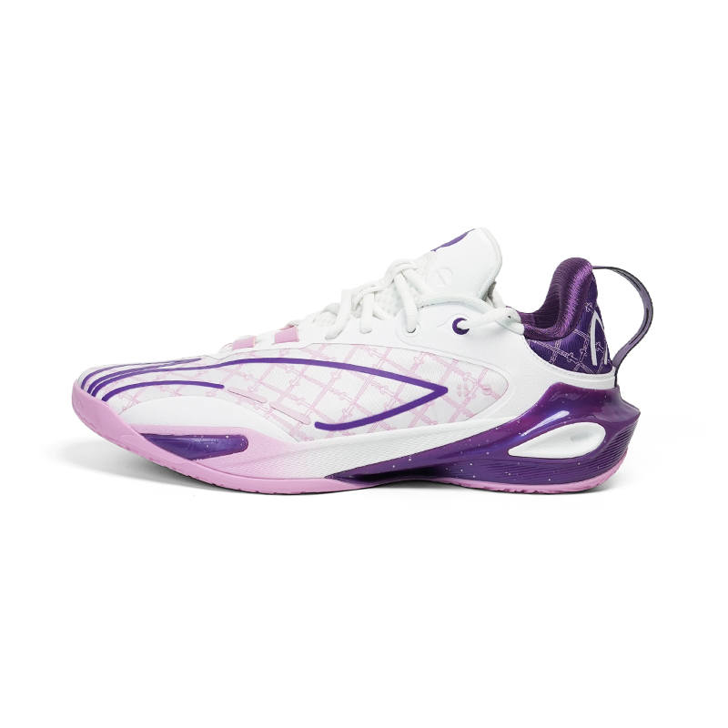 Li-Ning Li Ning Speed 11 Textile, TPU Low top Basketball Shoes Men's White Purple