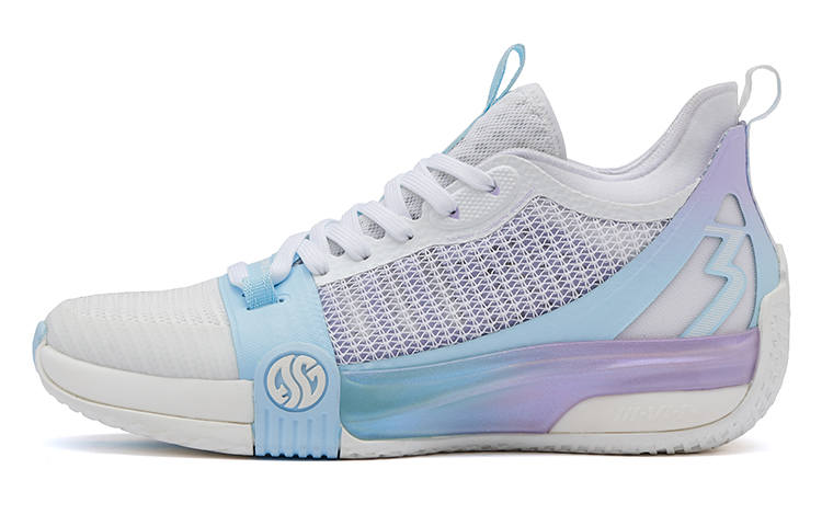 361° Chan 3 MOD Ice Blade Abrasion Resistant Breathable Mid top Basketball Shoes Women's White Blue