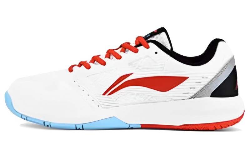 Li-Ning Li Ning Light Feather Abrasion Resistant Low top Badminton Shoes Unisex White Red