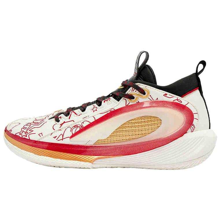 QIAODAN Basketball Shoes Men's Beige Red