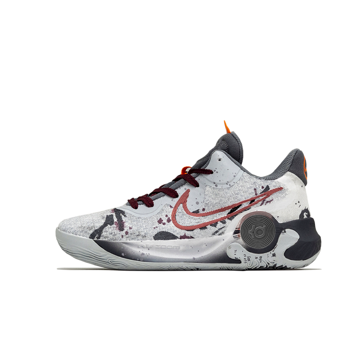 Nike Nike KD Trey 5 IX San Chuang, Vibrant Melody Cushioning, Wear Resistant Mid top Basketball Shoes Unisex Gray Red
