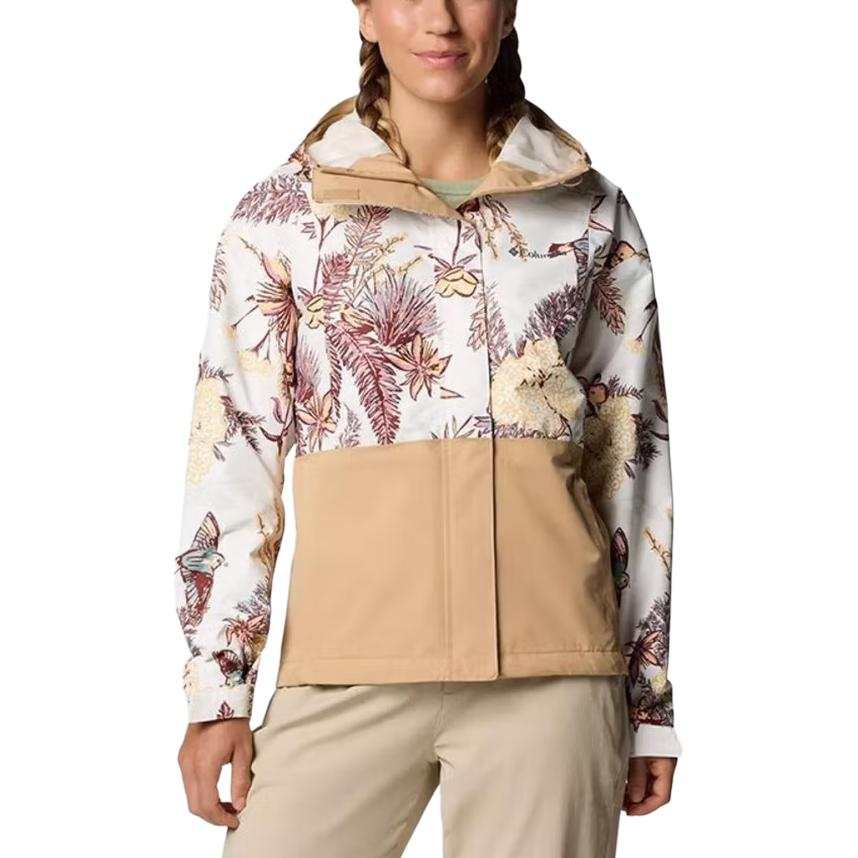 Columbia floral-print hooded jacket