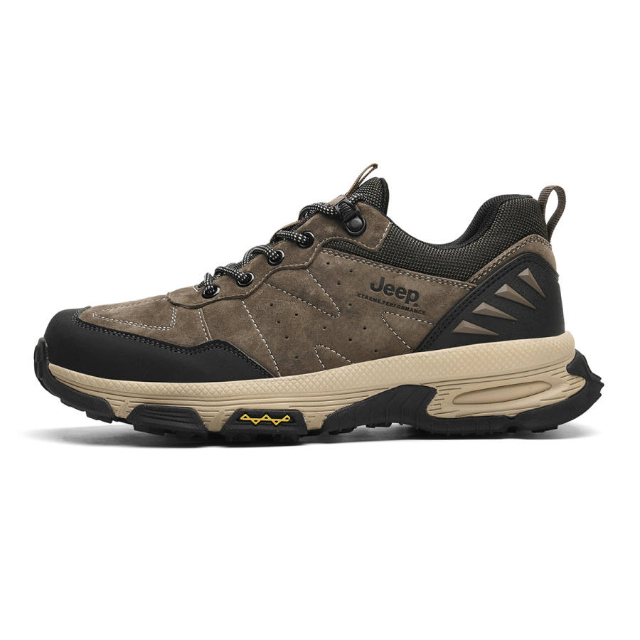 Jeep Textile, Synthetic Leather Low top Outdoor Shoes Men's Brown