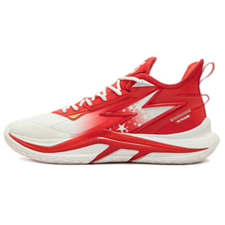 361° LIGHT UP Mesh Slip Resistant Abrasion Resistant Low top Basketball Shoes Men's White Red