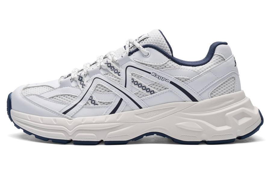 Kappa Urban Sports Back to Back Slip Resistant Abrasion Resistant Low top Chunky Sneakers Unisex White Blue