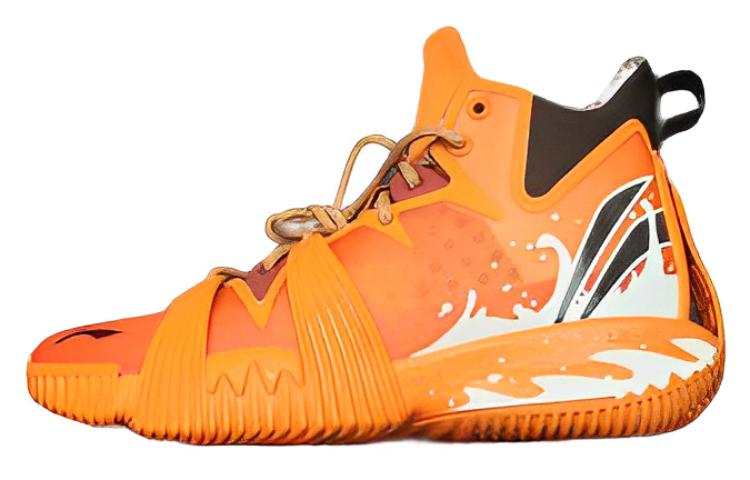 Li-Ning Li Ning Badfive 1 Badfive Slip Resistant Abrasion Resistant Mid top Basketball Shoes Men's Orange