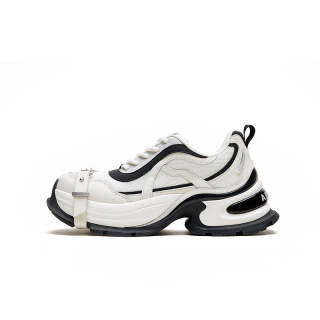ABCICEY Chunky Sneakers Unisex Low Top Black/White