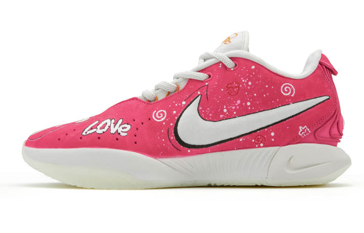 Nike Nike Lebron 21 Leather Slip Resistant, Abrasion Resistant, Breathable Low top Basketball Shoes Unisex White Pink