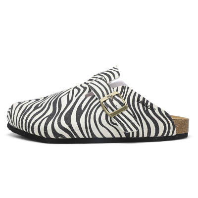 PAIBLOKS EVA Cork Sole Quiet Slip Resistant Closed Toe Slippers Unisex White