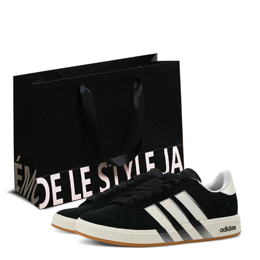 Adidas Adidas Grand Court Base 00s Black Porcelain Shopping Bag Comfortable Abrasion Resistant Low top Skateboard Shoes Unisex