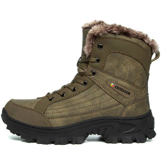 BIANSULONG Thermal Abrasion Resistant Slip Resistant Short Snow Boots Men's Dark Brown