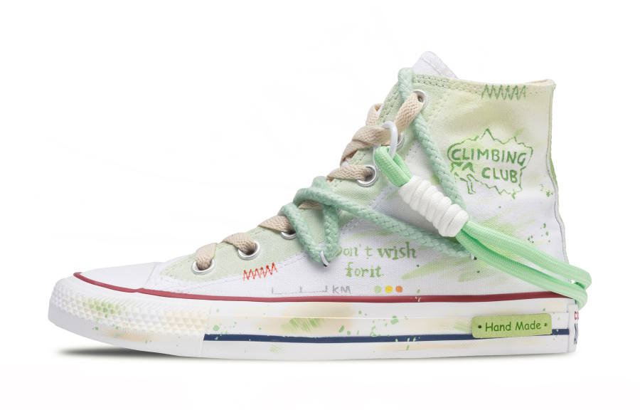 Converse Chuck Taylor All Star Oasis, Foot Tip Artistry High top Canvas Shoes Unisex White Green