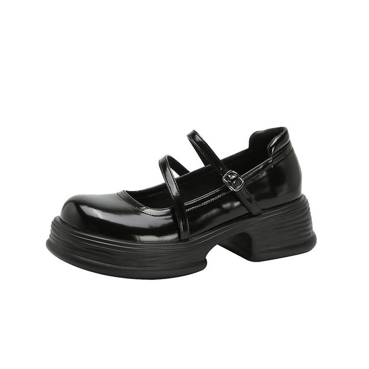 UMEK Microfiber Leather Chunky Heel Mary Jane Shoes Women's