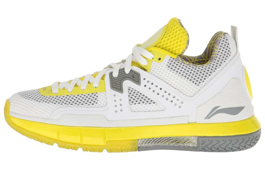 Li-Ning Li Ning WOW 5 Non slip Lightweight Low top Basketball Shoes Men's White Yellow