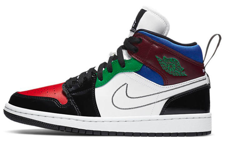 Jordan Air Jordan 1 Mid Se 'Black White Multi Color' Women's