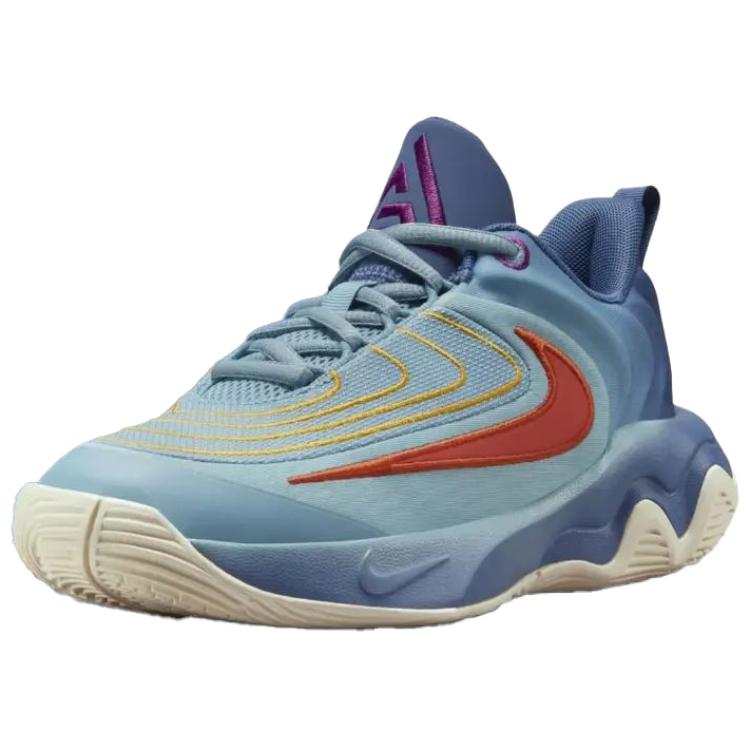 Nike Nike Slip Resistant Abrasion Resistant Low top Basketball Shoes Men's Blue Gray Cyan