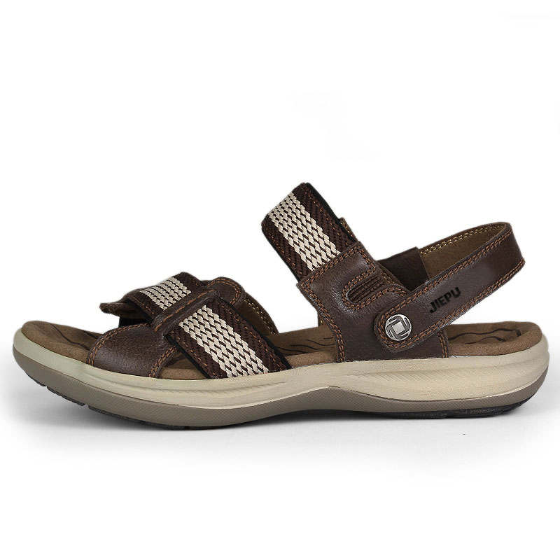 JIEPU Beach Sandals Unisex Black/Brown/Khaki
