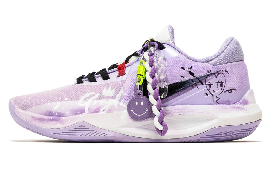 Nike Nike Precision 6 668, Pink Graffiti Abrasion Resistant Abrasion Resistant Low top Basketball Shoes Men's Purple