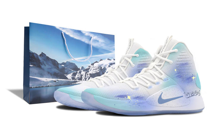 Nike Nike Hyperdunk X Polaris, Special Packaging Cushioning Slip Resistant Balance Mid top Basketball Shoes Men's Blue White