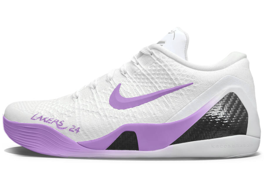 Nike Nike Kobe 9 Abrasion Resistant Abrasion Resistant Low top Basketball Shoes Unisex White Purple