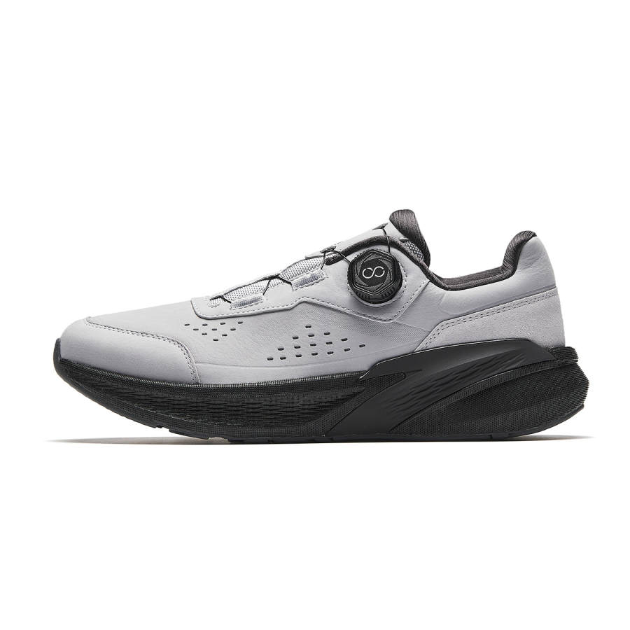 Anta Top Grain Cow Leather Low top Trendy All Purpose Training Shoes Men's Limestone/Castle Gray