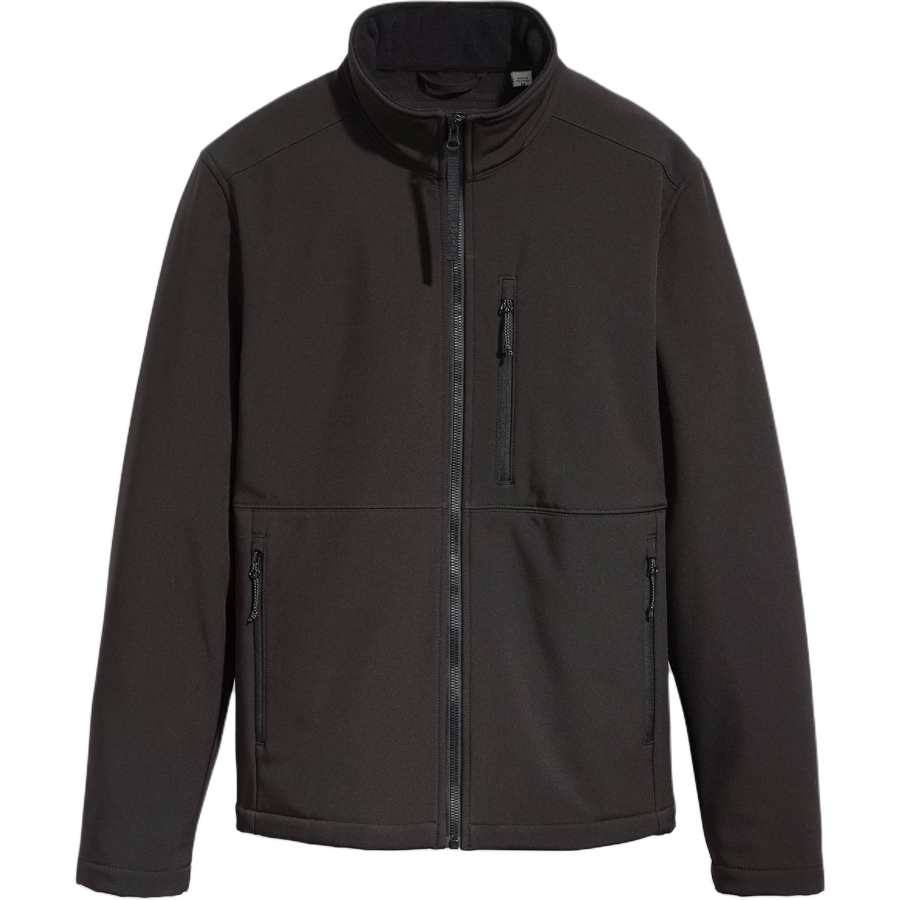 Levis Levis Jackets Men's Black Stand Collar Fleece Lined Soft Shell