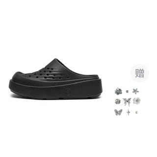GONGJI Couple Slippers Shoes Clogs Unisex Black