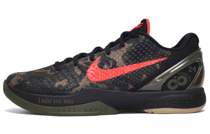 Nike Nike Zoom Kobe 6 CUS ID Supreme Mamba Low top Basketball Shoes Unisex Black Red