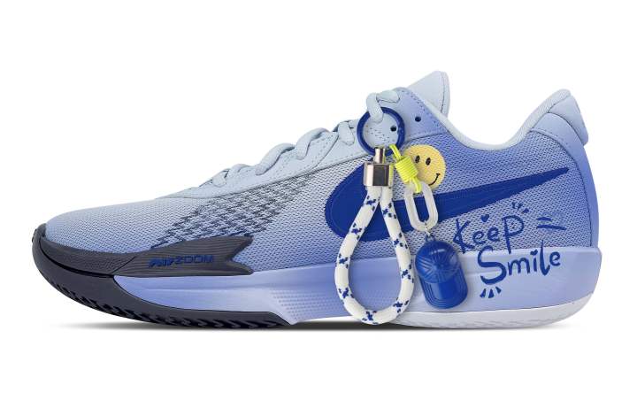 Nike Nike Air Zoom G.T. Cut Academy Keep Smiling Abrasion Resistant Low top Basketball Shoes Men's Blue
