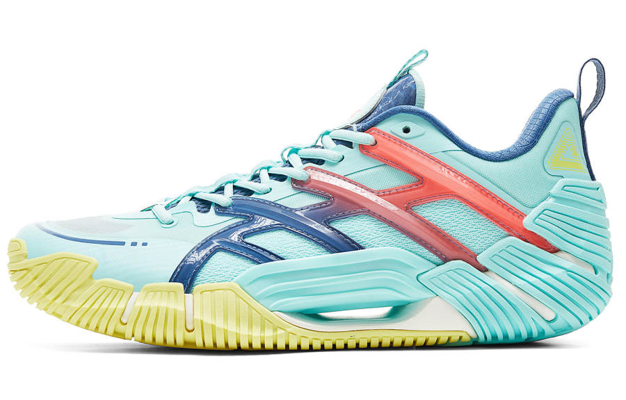 PEAK Basketball Shoes Men's Low Top Pink Green