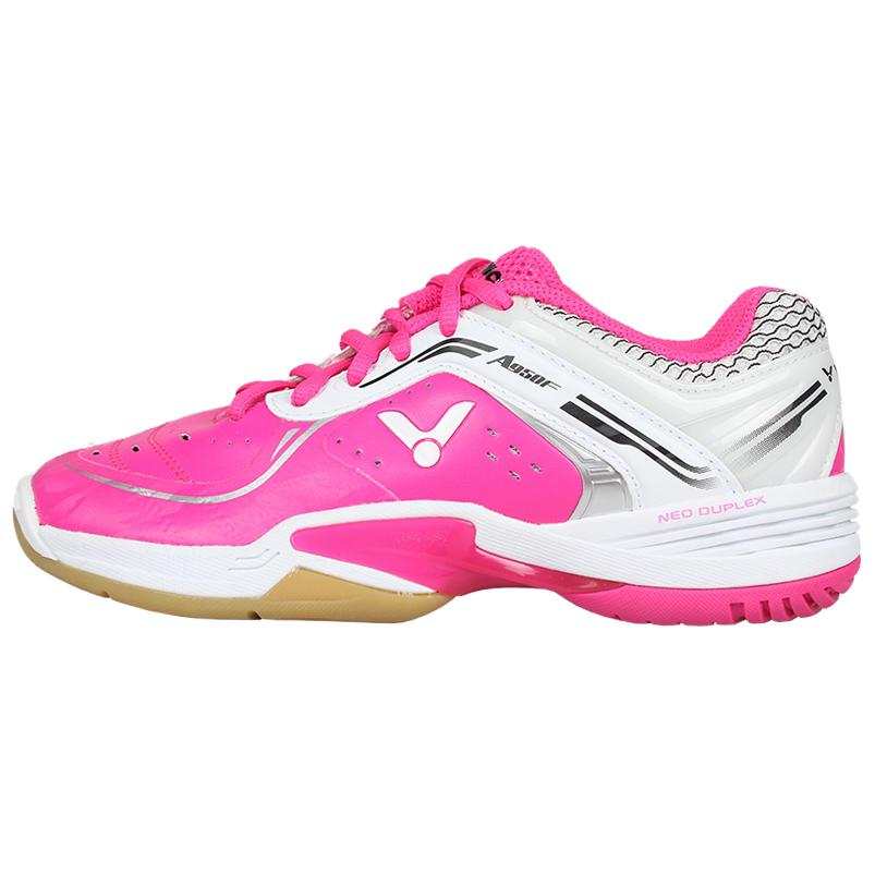 VICTOR Cushioning Breathable Low top Badminton Shoes Unisex Pink White