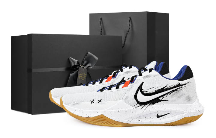 Nike Nike Precision 6 Fabric Slip Resistant Abrasion Resistant Low top Basketball Shoes Men's White