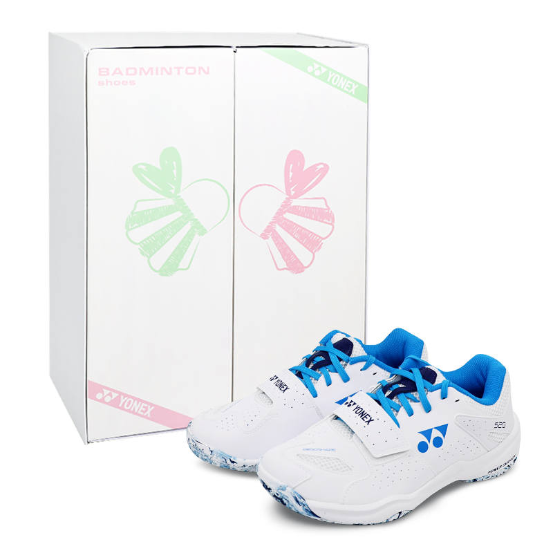 YONEX Cushioning Slip Resistant Abrasion Resistant Low top Badminton Shoes Unisex White Blue