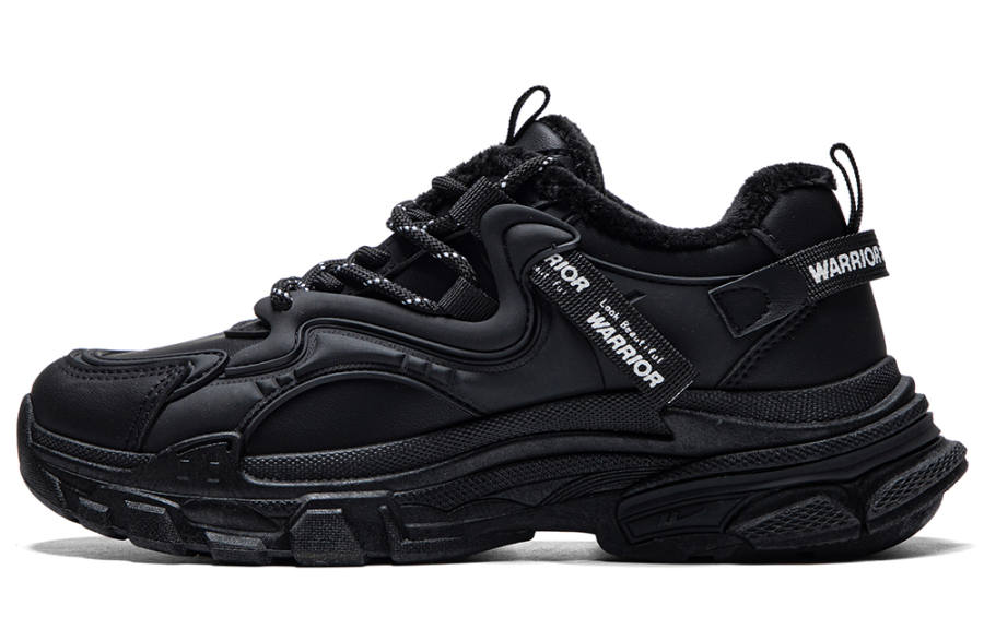 Warrior Slip Resistant, Abrasion Resistant, Height Increasing Low top Chunky Sneakers Women's Black