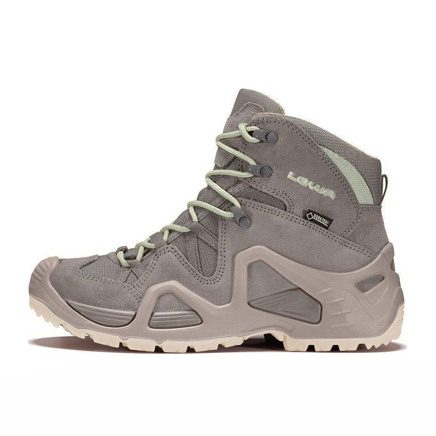 Lowa ZEPHYR Slip Resistant Abrasion Resistant Mid top Hiking Shoes Women's Gray Green