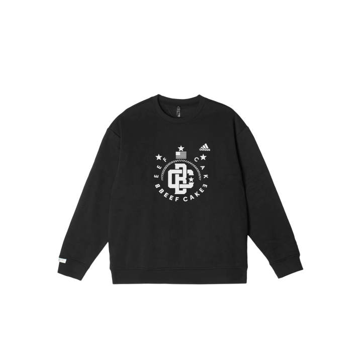 Adidas Adidas LABEL CAKE YMK Graffiti Print Comfortable Crew Neck Fleece Lined Pullover Long Sleeved Sweatshirt Unisex