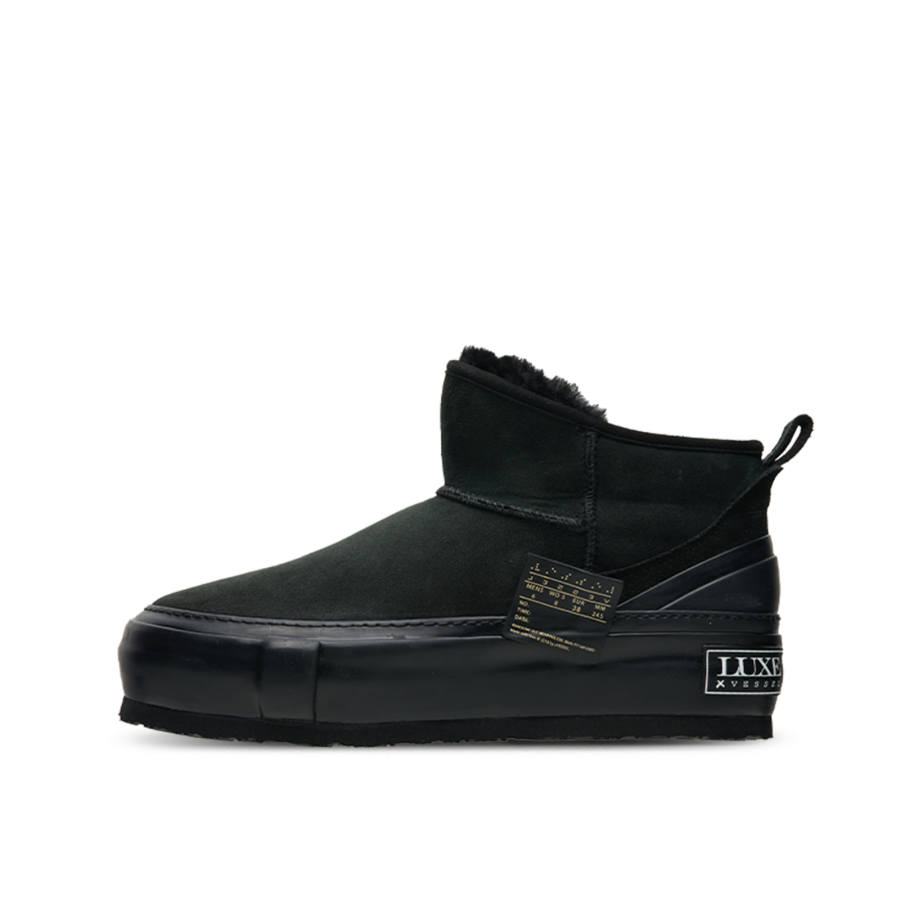 XVESSEL VESSEL Sheepskin Fall Winter Thermal, Shearling Fleece Lined Comfortable Casual, Platform Height Increasing Crew