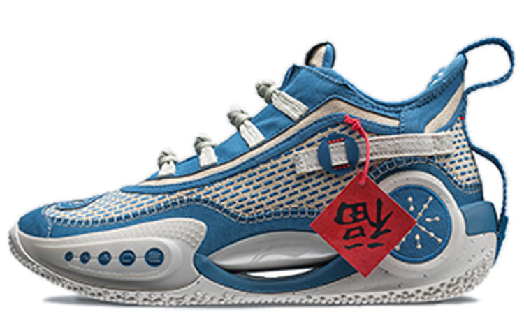 Li-Ning Li Ning Way Of Wade 9 CNY Harvest Cushioning Slip Resistant Abrasion Resistant Low top Basketball Shoes Men's Blue
