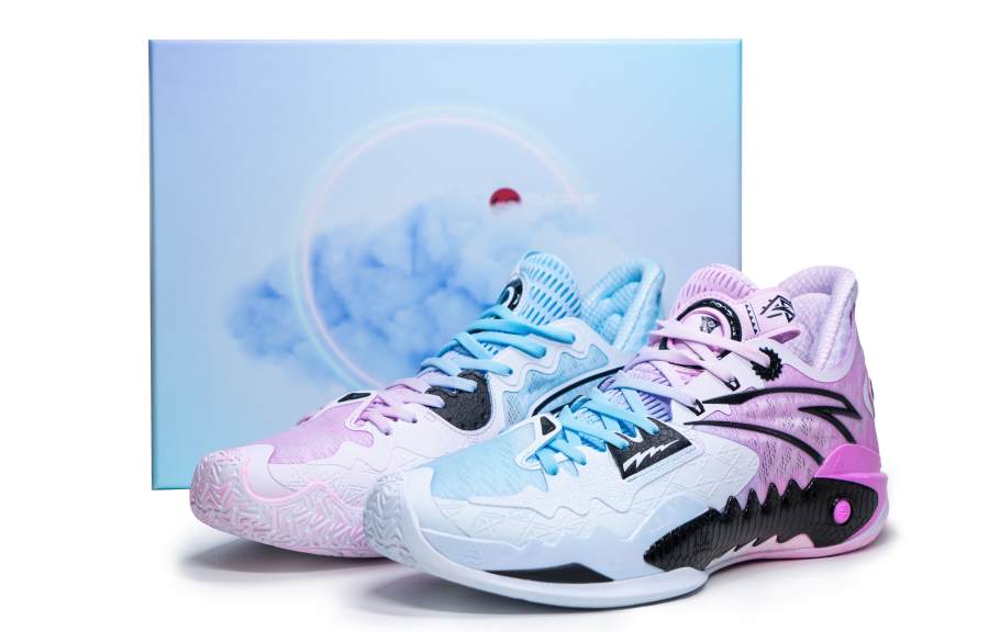 Anta Shock Wave 5 The First Year Low top Basketball Shoes Men's Blue Pink